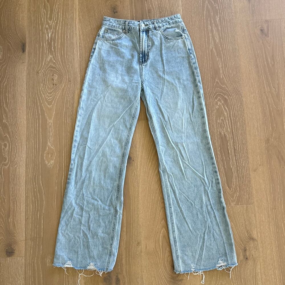 White Fox Distressed jeans Alana Size M Light Wash Blue